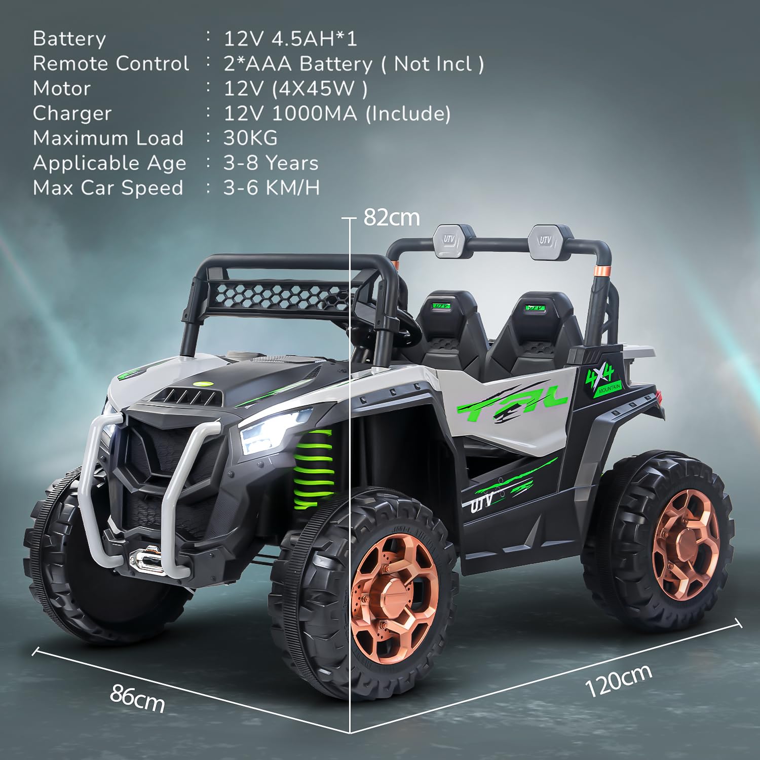 Usmile Toys red rechargeable battery operated jeep for kids, a realistic ride-on toy car with light and music for exciting adventures WWW.USMILE.TOYS